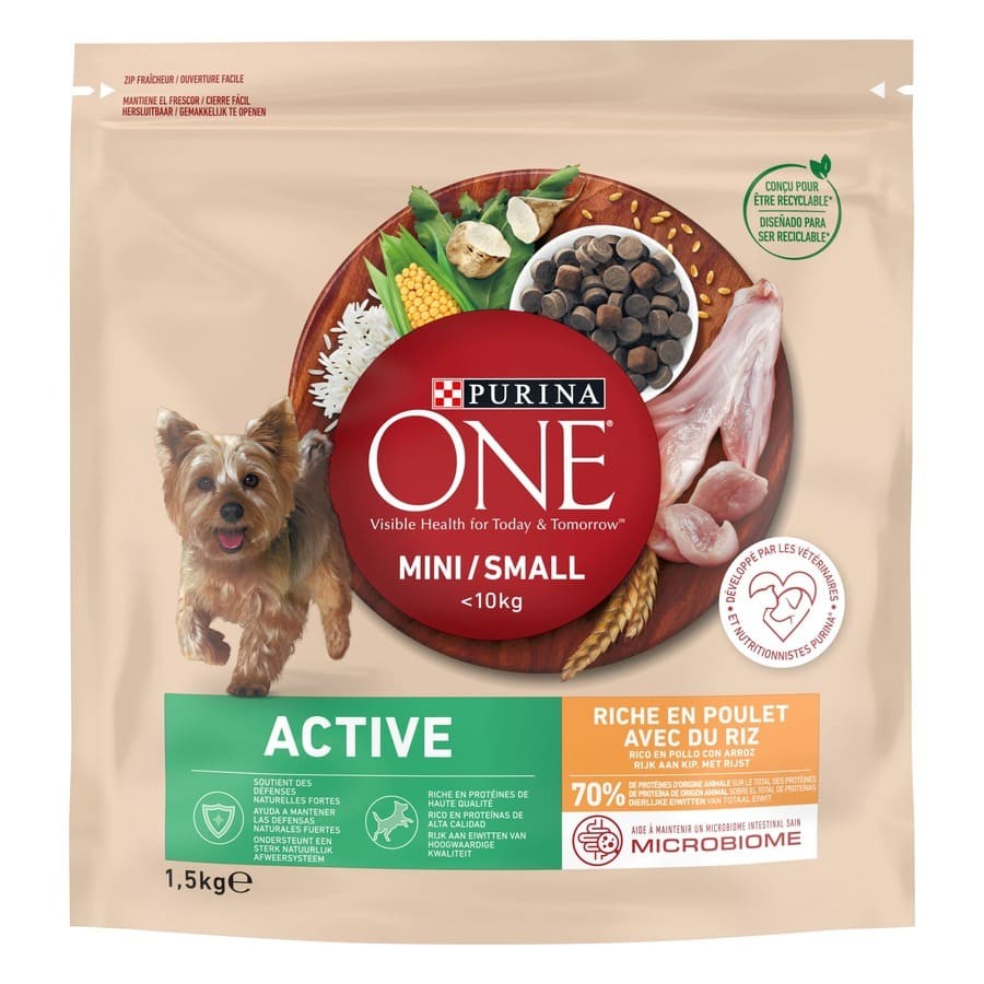 Purina ® ONE Mini Perro Activo seco Pollo y Arroz