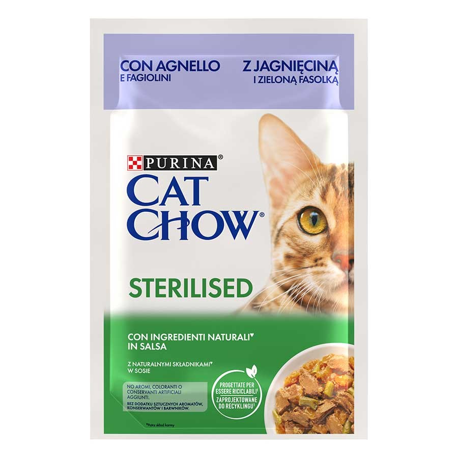 CAT CHOW Esterilizado Húmedo Cordero