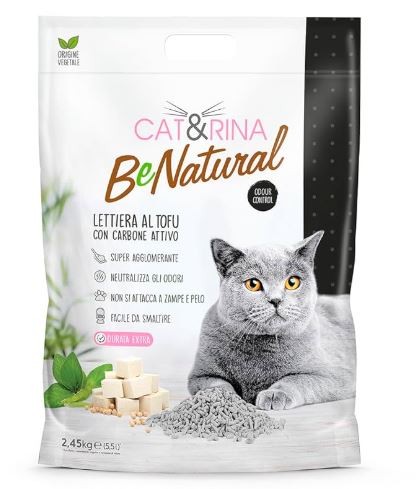 Cat&Rina BeNatural, Arena de Tofu para Gatos, Aglomerante, Vegetal y Ecológica.