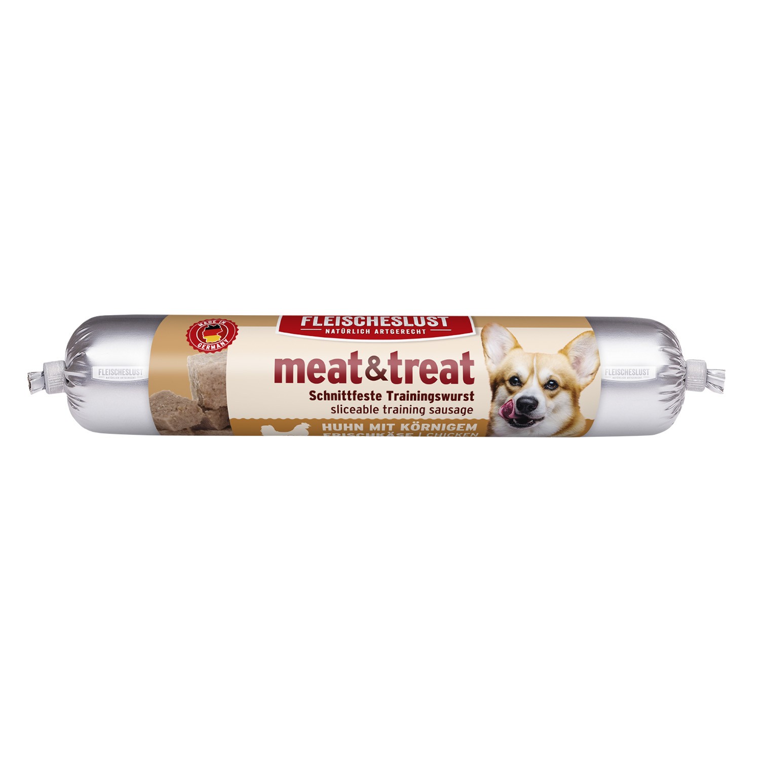 Salchicha Perro Pollo y queso 100%, MEATLOVE, 80 g