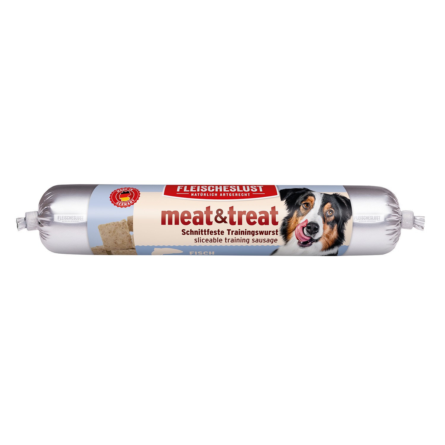 Salchicha Perro Pescado 100%,MEATLOVE,80g