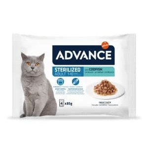 BOCADITOS EN SALSA PARA GATOS ESTERILIZADOS - CON BACALAO 0,34 Kg