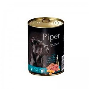 Piper carne en lata para perro cordero zanahoria y arroz Integral